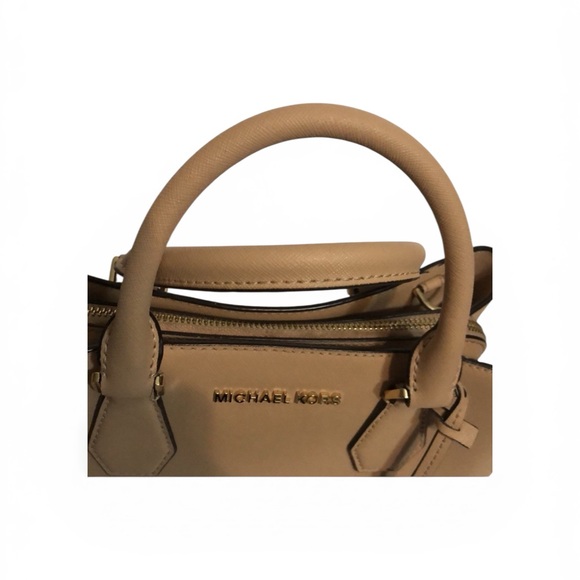 Michael Kors Tan Saffiano Leather Satchel with Gold Hardware - Picture 4 of 7